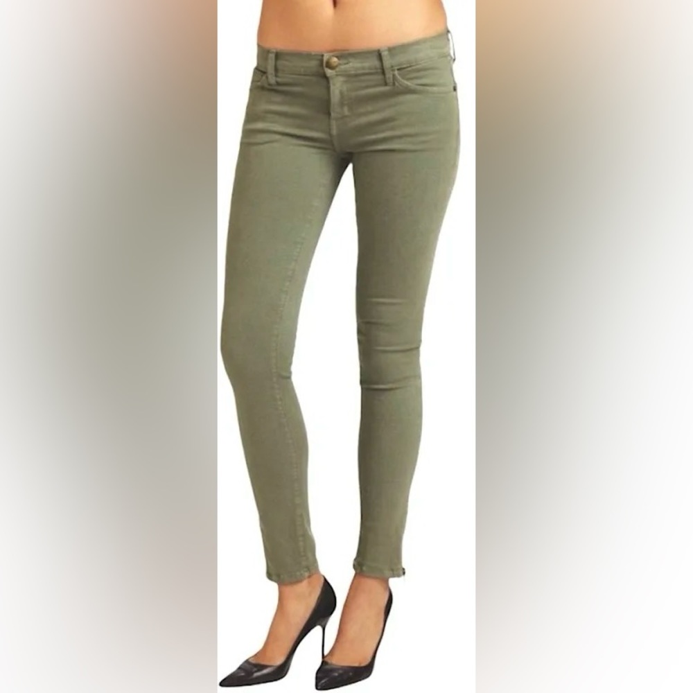 Current/Elliot Olive Skinny Jeans with Yellow Zipper size 26‎